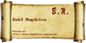 Bekő Magdolna névjegykártya
