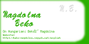 magdolna beko business card